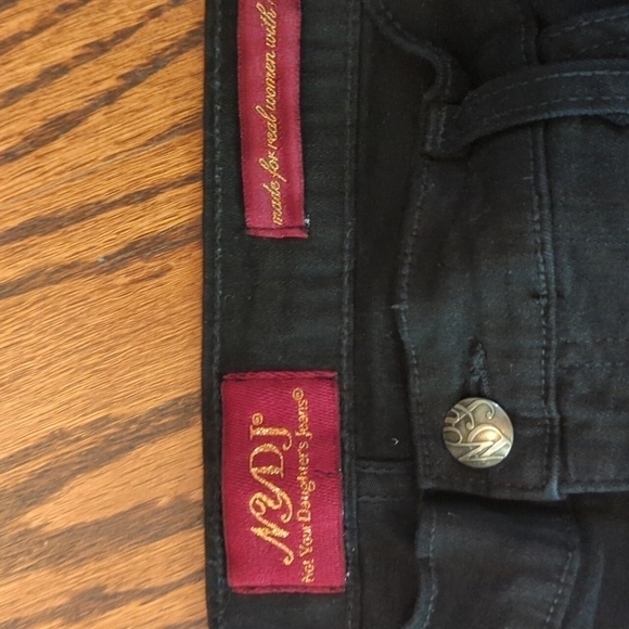 NYDJ chic slimming black Rhinestone bling seams high rise bootcut jeans. Sz 6 - Picture 8 of 11